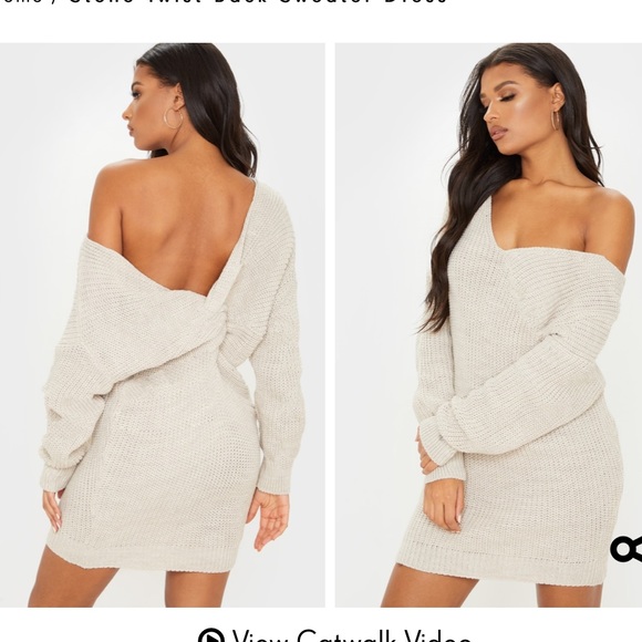 PrettyLittleThing Dresses & Skirts - prettylittlething stone twist back jumper dress